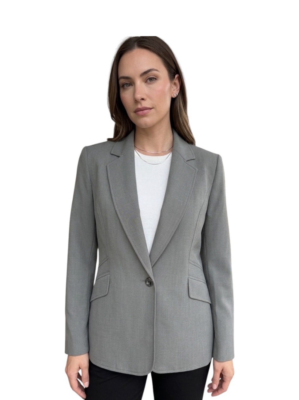 Kasper Olive Green Tailored Single-Button Blazer